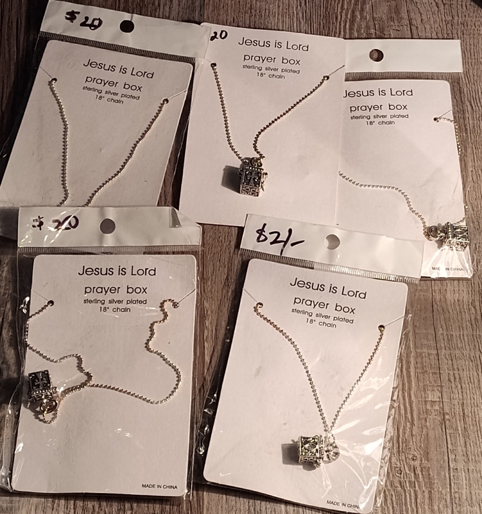 NWT! Sterling Silver Plated Prayer Box Necklace (5 Available)
